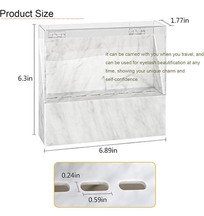 White Marble Tweezer Storage Box
