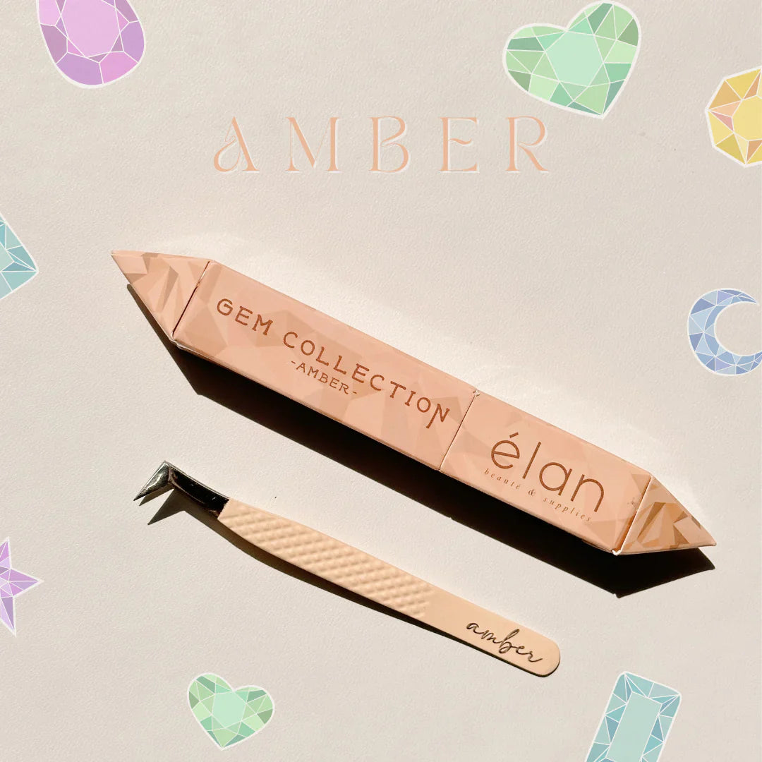 elan Nano Grip Fiber Tweezers "Amber"