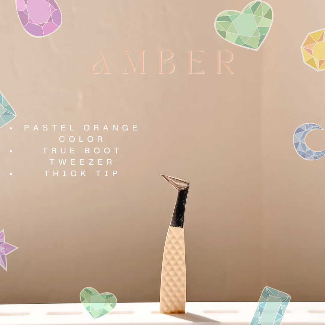 elan Nano Grip Fiber Tweezers "Amber"