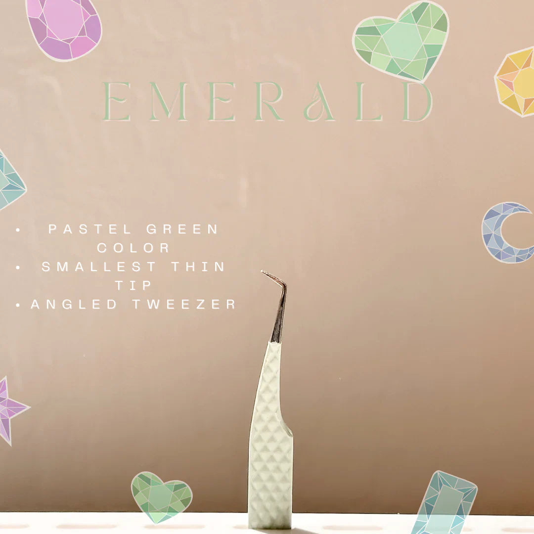 elan Nano Grip Fiber Tweezers "Emerald"