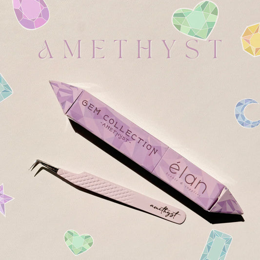 elan Nano Grip Fiber Tweezers "Amethyst"