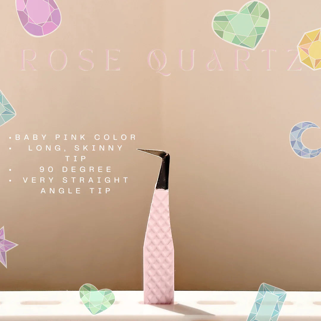 elan Nano Grip Fiber Tweezers "Rose Quartz"