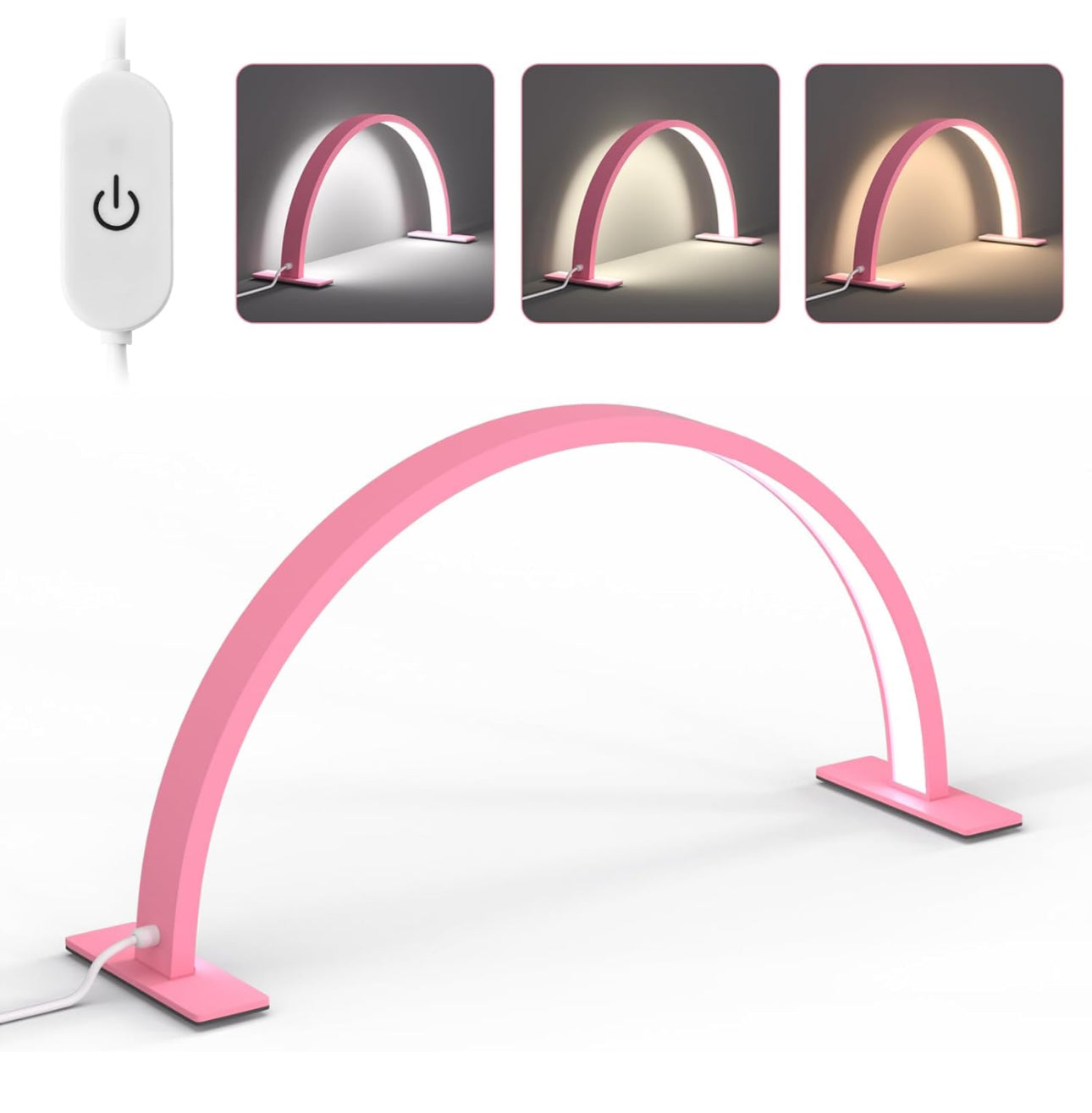 Half Moon Pink LED Desk Lamp