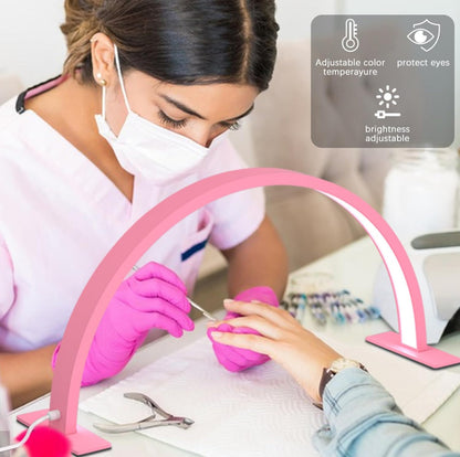 Half Moon Pink LED Desk Lamp