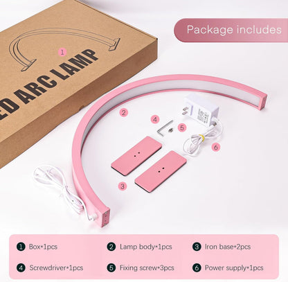 Half Moon Pink LED Desk Lamp