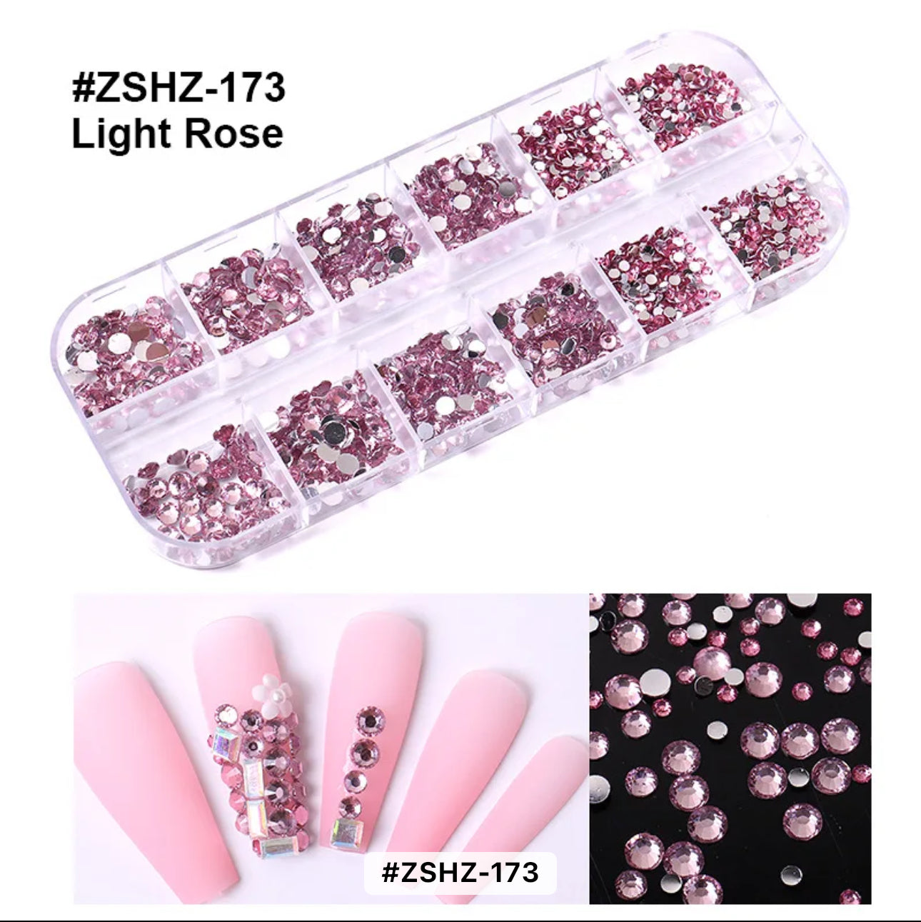 Flat Back 12 Grid Rhinestones