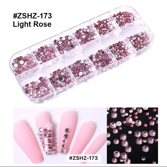 Flat Back 12 Grid Rhinestones