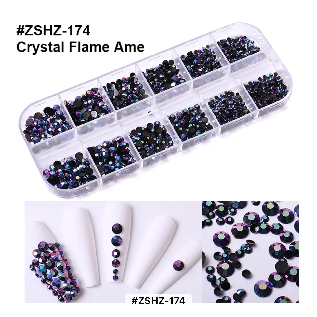 Flat Back 12 Grid Rhinestones