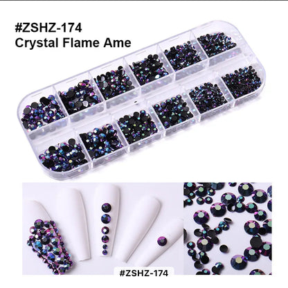 Flat Back 12 Grid Rhinestones