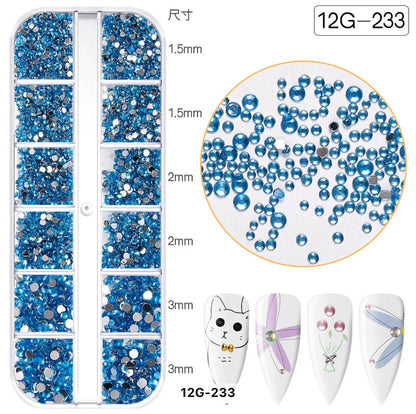 Flat Back 12 Grid Rhinestones