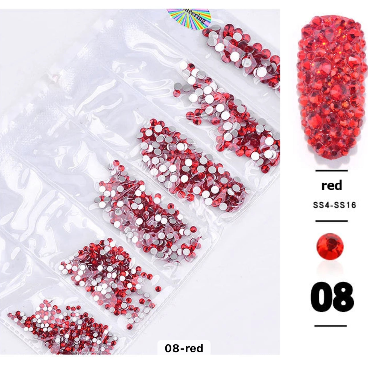 Nail Rhinestones Mixed Sizes 1728pc