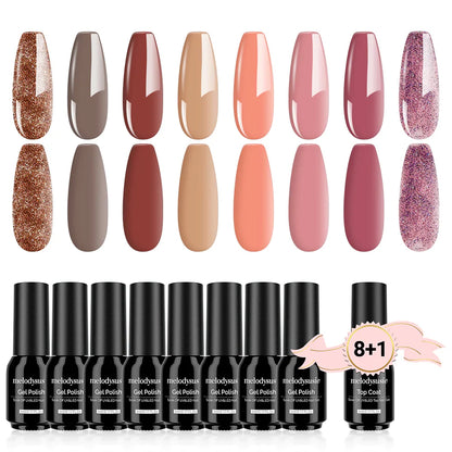 MelodySusie Nude Revolution 8+1 Gel Nail Polish Kit