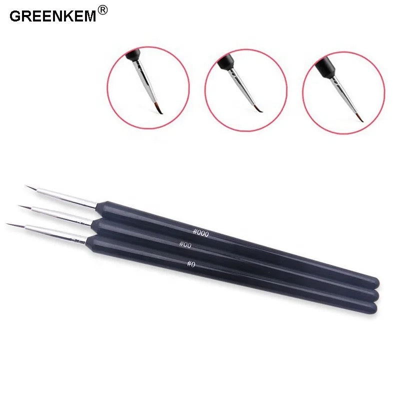 Nail Liner Brush Set 3pc