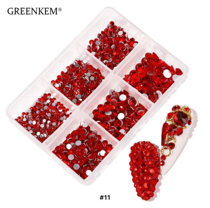 Flat Back Multi Size Nail Rhinestones