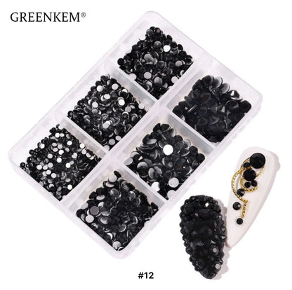 Flat Back Multi Size Nail Rhinestones