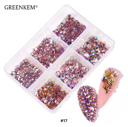 Flat Back Muti Size Nail Rhinestones