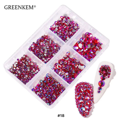 Flat Back Multi Size Nail Rhinestones
