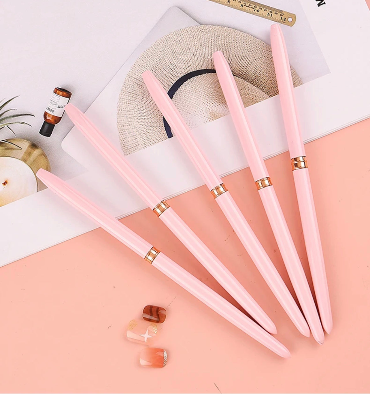Pink Art Liner Brush Set 5Pcs