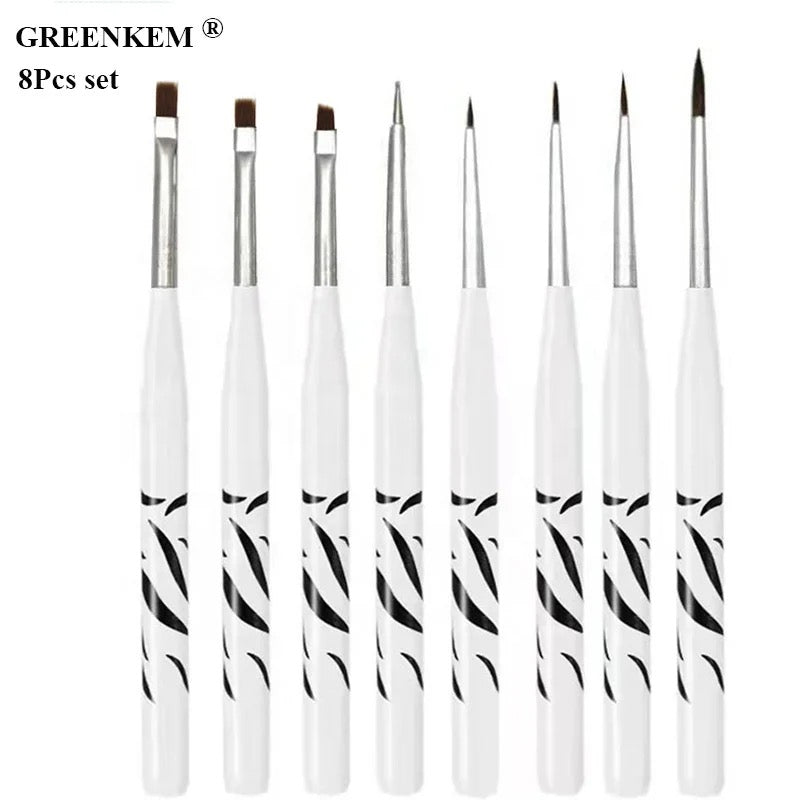 Zebra Print Art Brush Set 8pcs