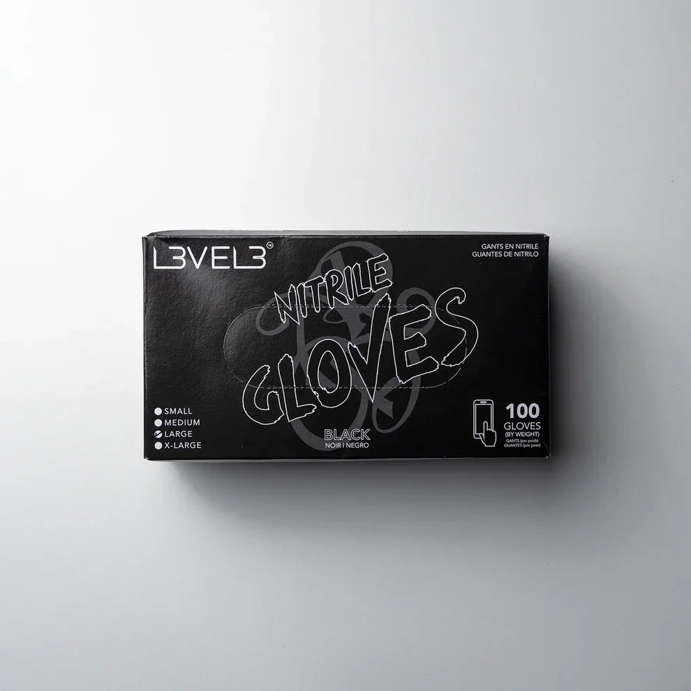 L3VEL3 Professional Nitrile Gloves "Black"
