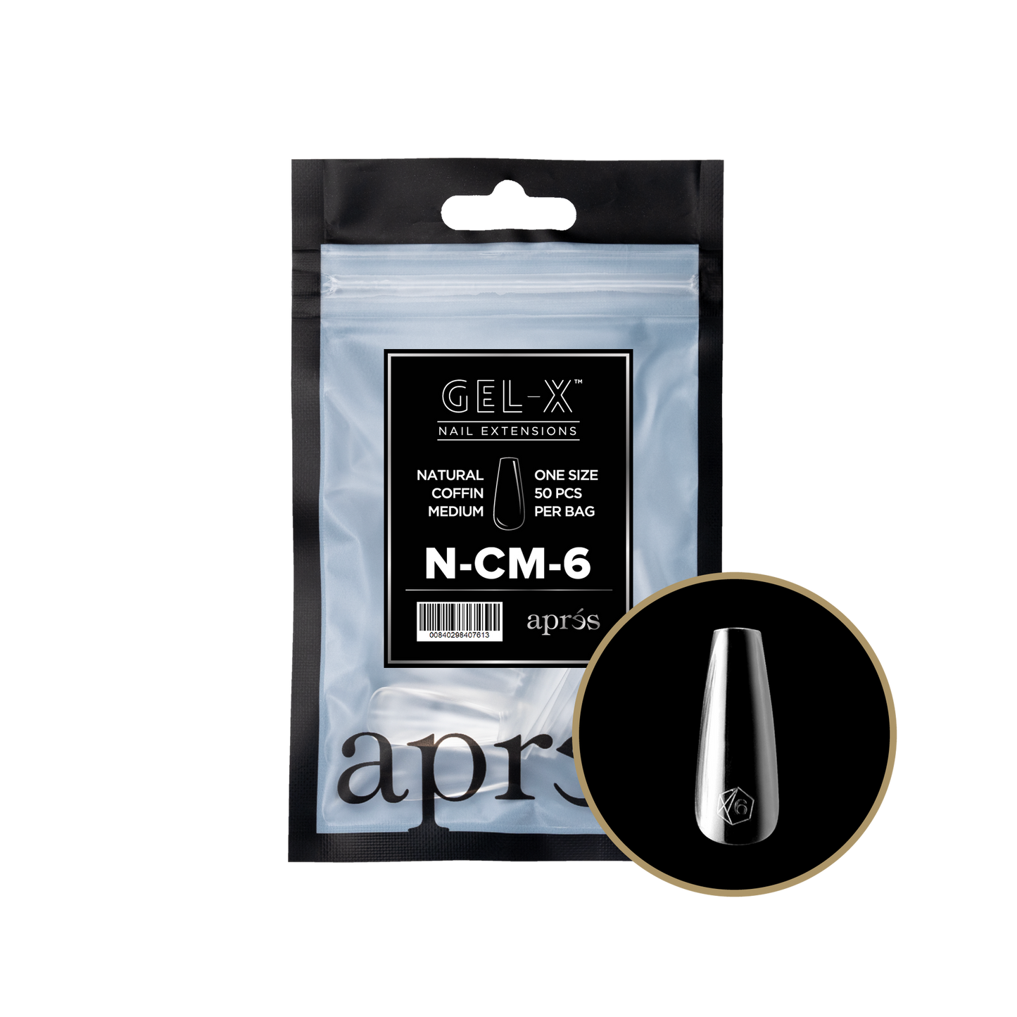 apres Gel-X® Natural Coffin Medium Refill Bag