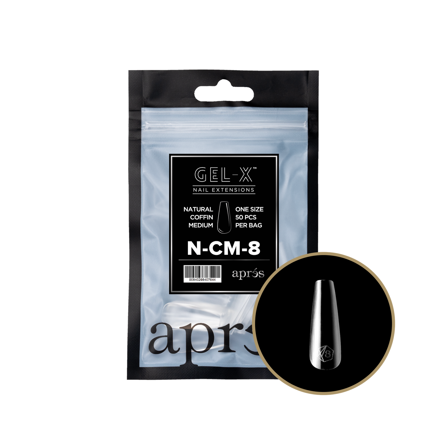 apres Gel-X® Natural Coffin Medium Refill Bag