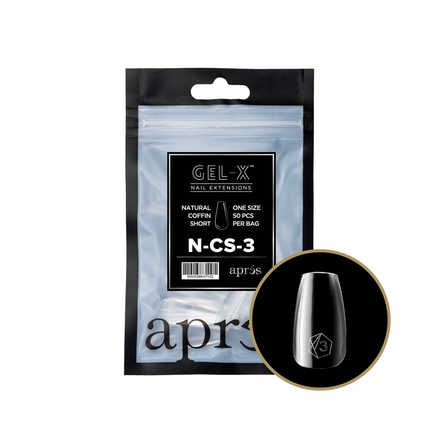 apres Gel-X® Natural Coffin Short Refill Bag