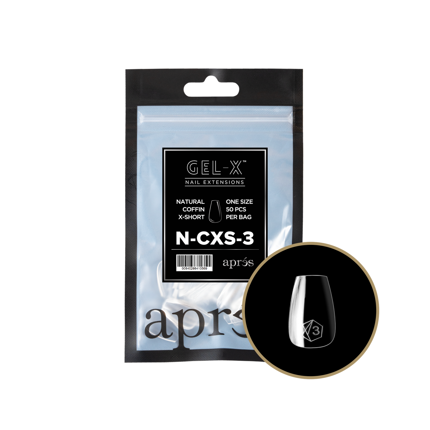 apres Gel-X® Natural Coffin Extra Short Refill Bag