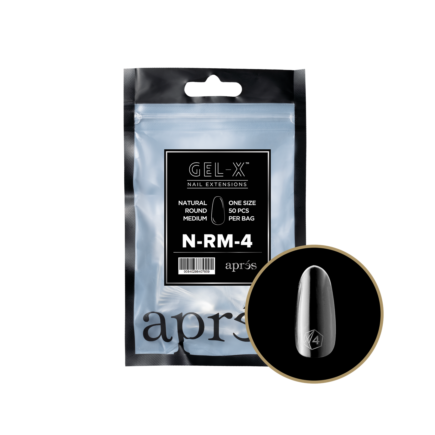 apres Gel-X® Natural Round Medium Refill Bag