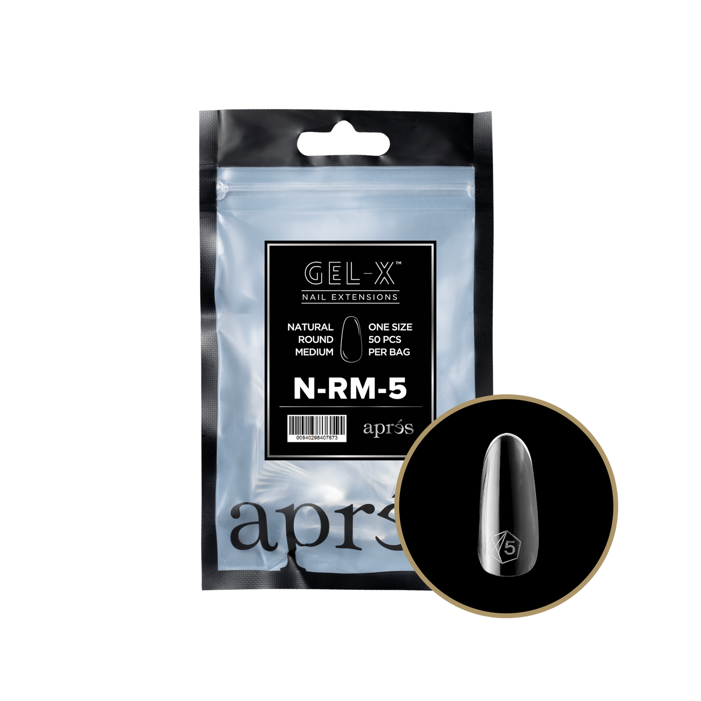apres Gel-X® Natural Round Medium Refill Bag