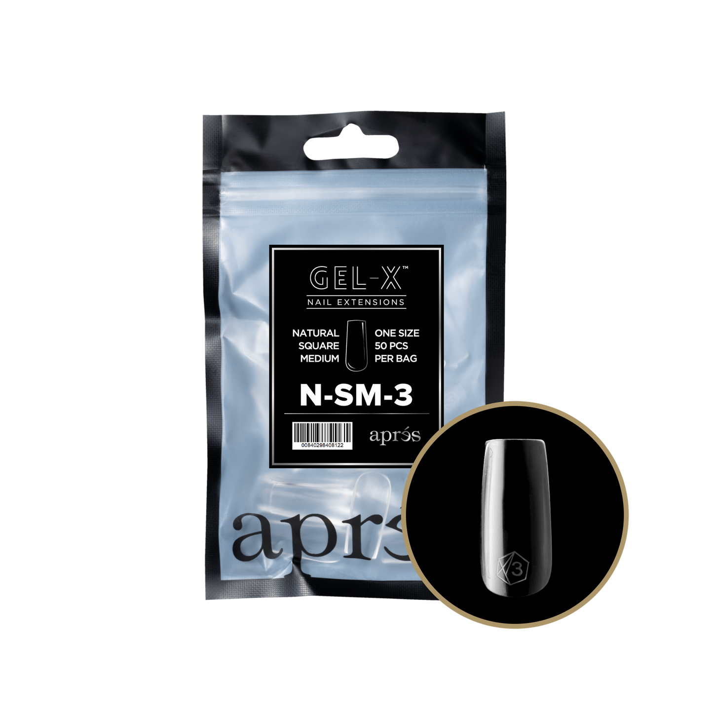 apres Gel-X® Natural Square Medium Refill Bag