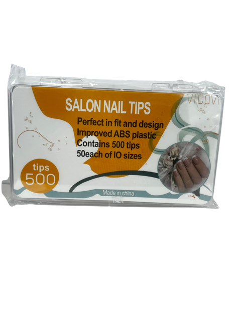 SALON NAIL TIPS 500PCS. STILETTO