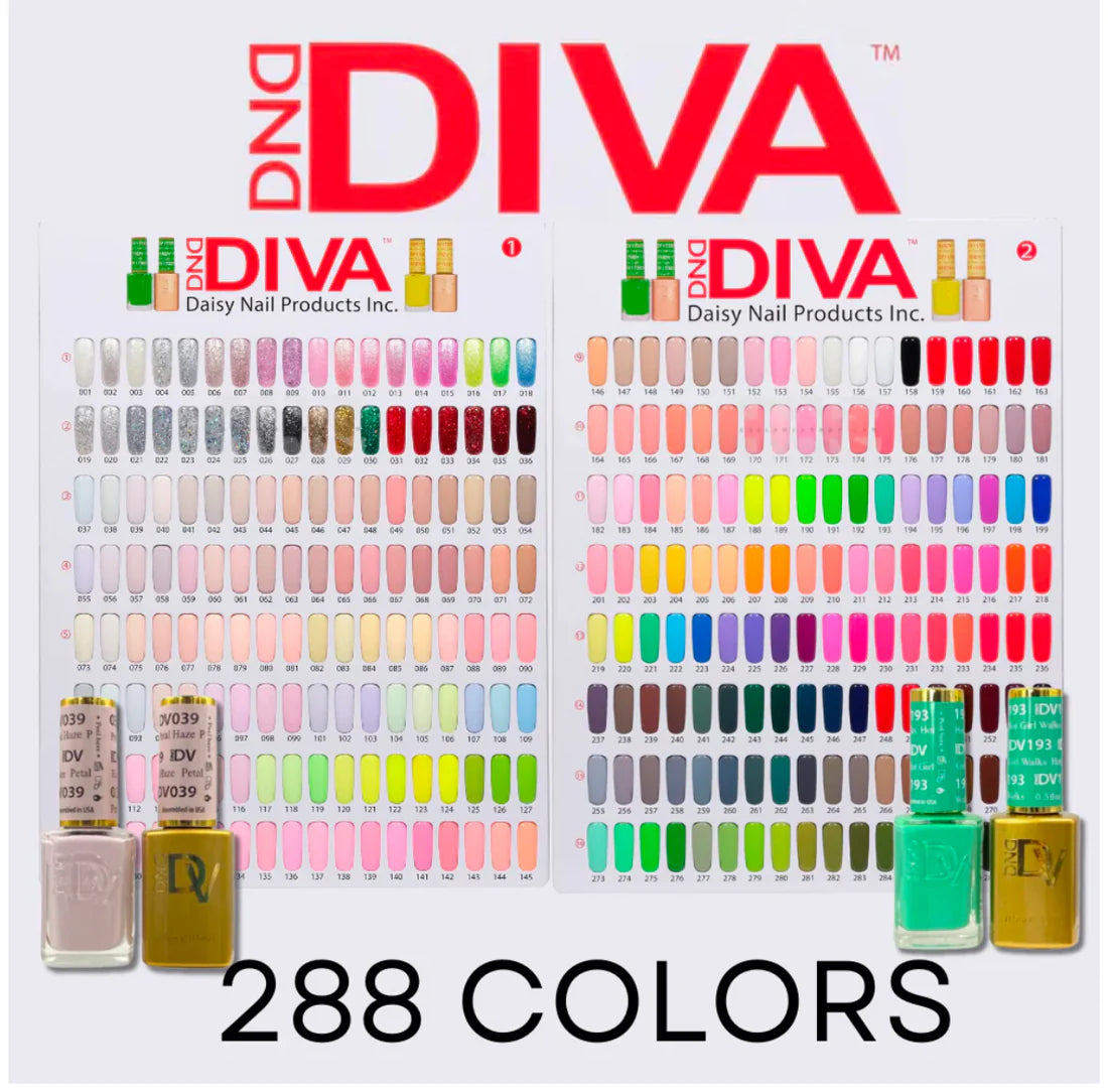 DND DIVA FULL COLLECTION GEL & POLISH - 288 Colors